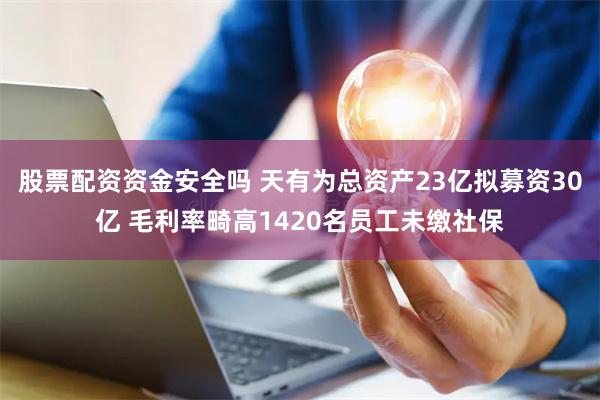 股票配资资金安全吗 天有为总资产23亿拟募资30亿 毛利率畸高1420名员工未缴社保