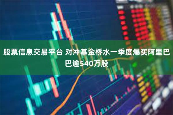 股票信息交易平台 对冲基金桥水一季度爆买阿里巴巴逾540万股