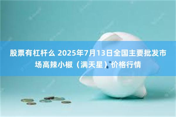 股票有杠杆么 2025年7月13日全国主要批发市场高辣小椒（满天星）价格行情