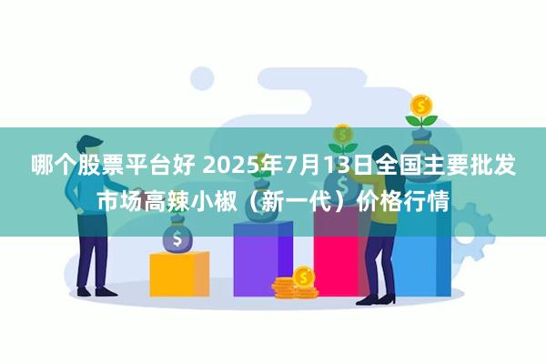 哪个股票平台好 2025年7月13日全国主要批发市场高辣小椒（新一代）价格行情