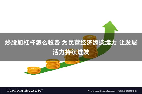 炒股加杠杆怎么收费 为民营经济添柴续力 让发展活力持续迸发